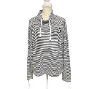 Striped Black and White Cowl‎ Neck Sweater
Michigan State University